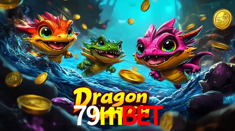 Arte promocional do jogo Dragon Hatch com três adoráveis dragões bebês nadando entre moedas de ouro, um dos slots mais divertidos para jogar no cassino 79mbet.